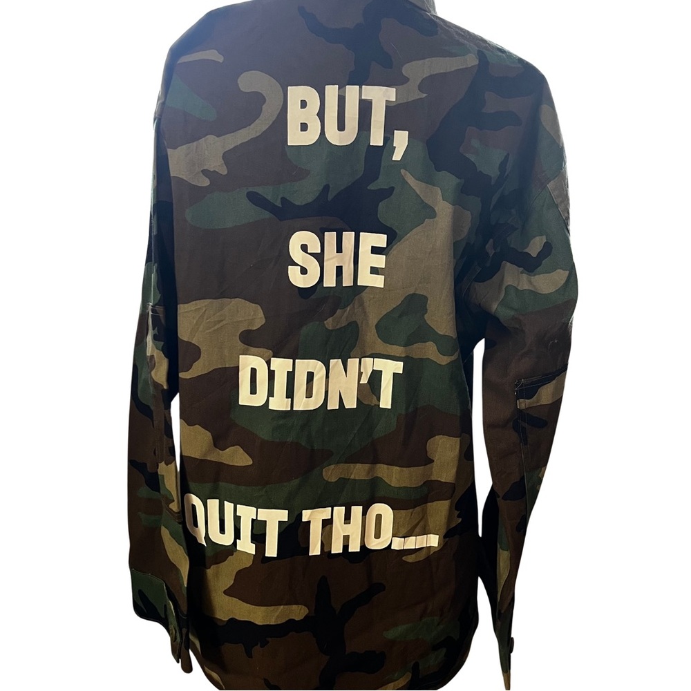 YES I AM INC custom screenprinted  army jacket